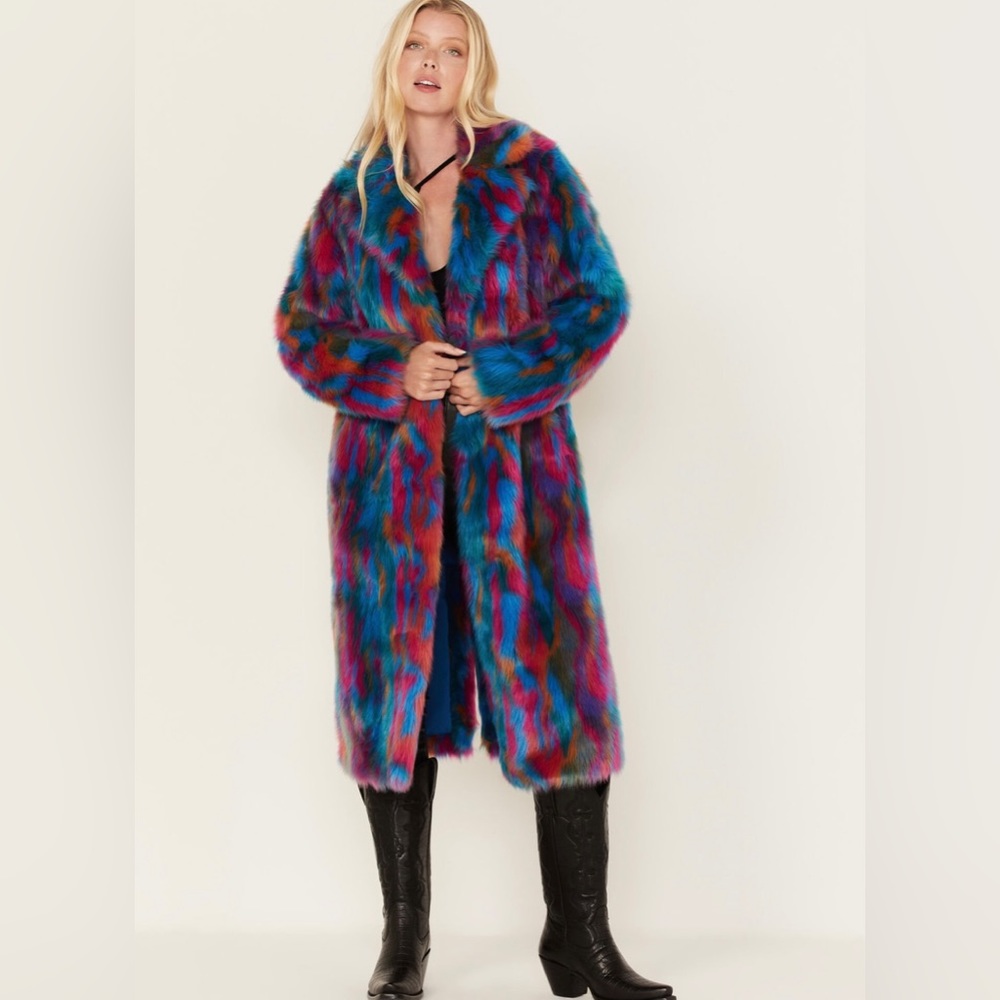 Show Me Your Mumu Miss Tiffy Faux Fur Coat, XS, brand new with tags